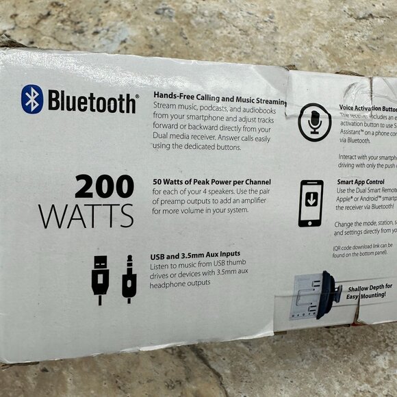 Dual Car Stereo Head Unit XD18BT Single DIN 200 Watts Bluetooth, USB NIB - Picture 10 of 12